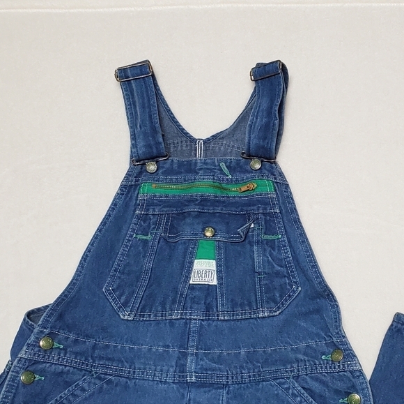VINTAGE Liberty Stone Wash Loose Fit Wide Leg Carpenter Overalls Biballs Grunge - Picture 5 of 14